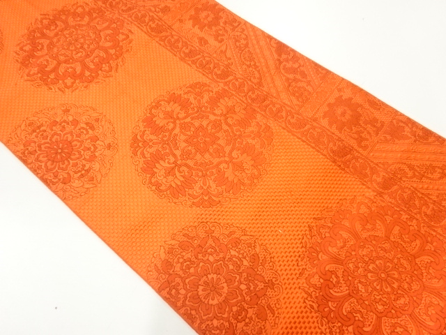 JAPANESE NAGOYA OBI / WOVEN FLOWER CREST